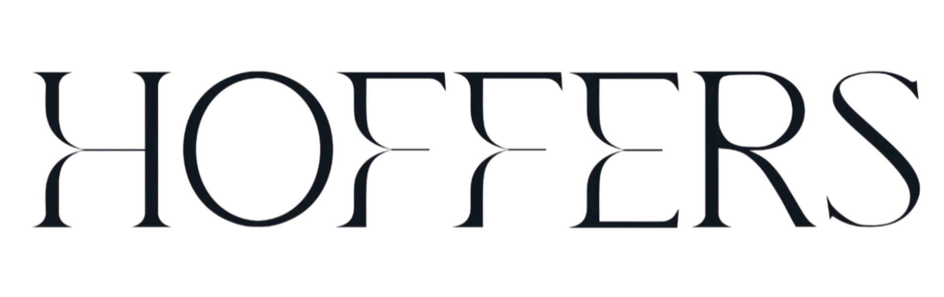 Hoffers logo på en ren, moderne baggrund, symboliserer digital innovation og kreativitet.